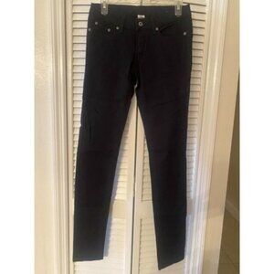 Blue Asphalt Women's Size 7 Long Black Skinny Stretch Denim Jeans